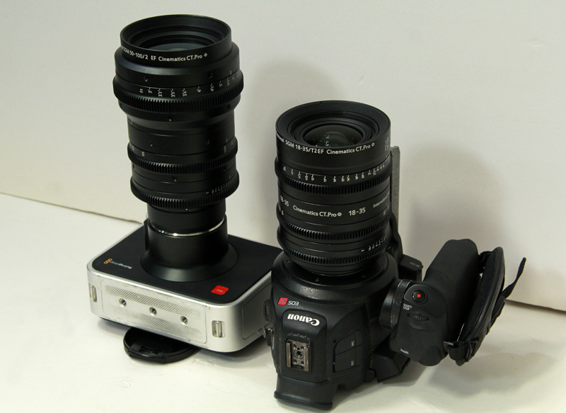 Cinematics Cine lens Sigma 18-35 & 50-100 EF 95mm red